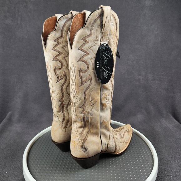 Dan Post Silvie Snip Toe Western Boots Womens Size 9 Bone Leather Tall DP4276 - Picture 8 of 14
